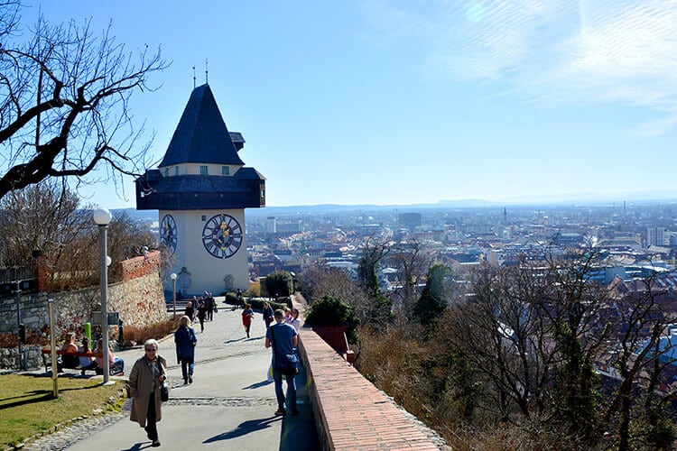 Der Uhrturm am Grazer Schloßberg