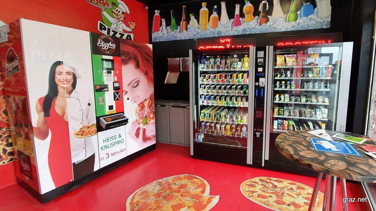 Lebensmittel-Automaten in Graz - 24/7 - Fleisch, Milch, Torten, Pizza
