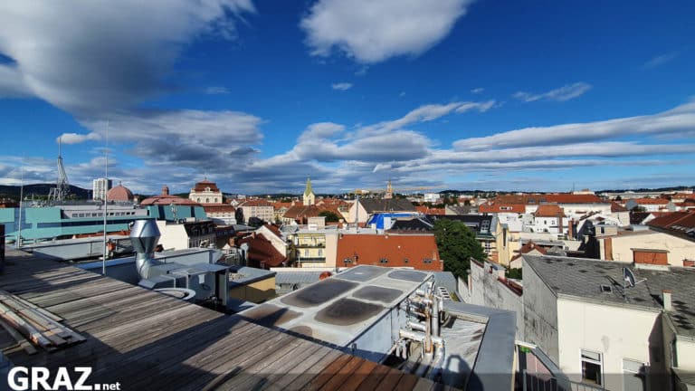 Area5 Bausatzlokal - Aussicht auf Graz