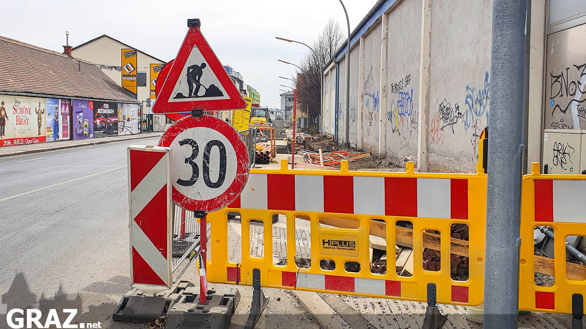 Baustelle in Graz - Waagner Biro Straße