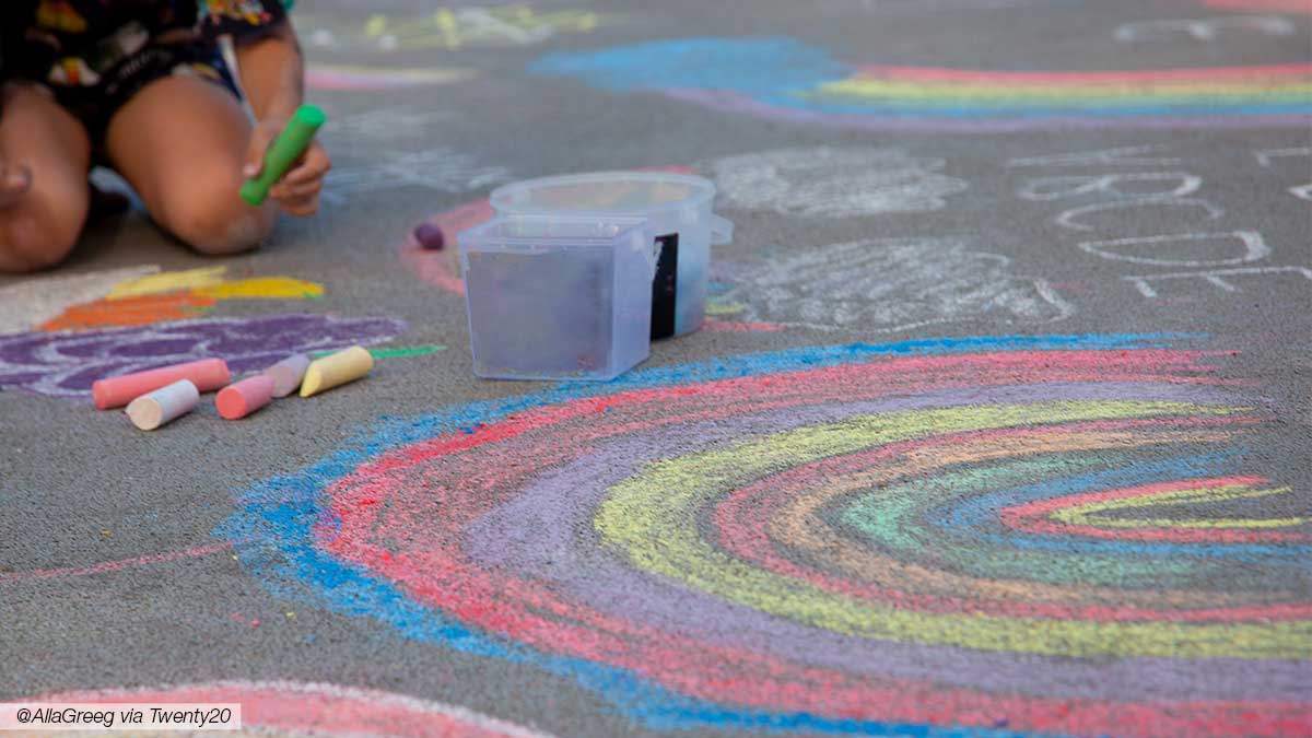 Straßenkreide aus der Spielstraße in Graz