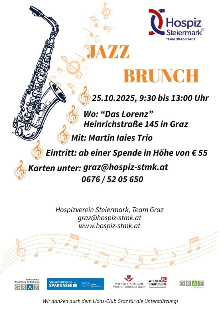 Jazzbrunch zugunsten des Hospizvereins Steiermark im „Das Lorenz“