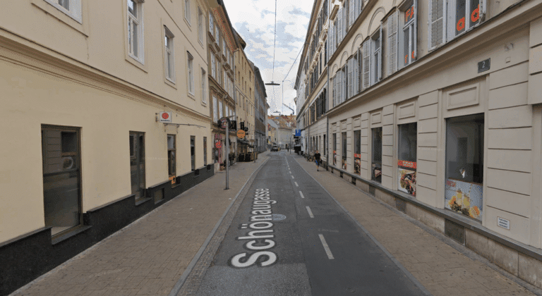 Einbahndrehung in der Schönaugasse: neue Verkehrsführung und Tempo 20 ab 30. Oktober