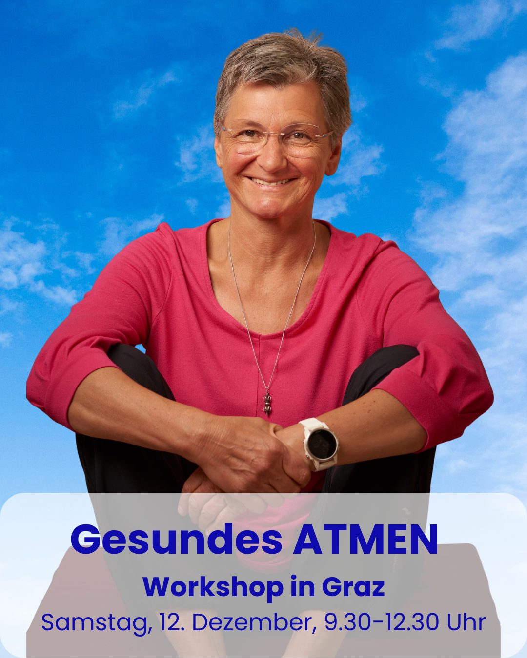 Ankündigung des Workshops Gesund atmen zur Buteyko-Methode im Yogastudio Trikāla in Graz